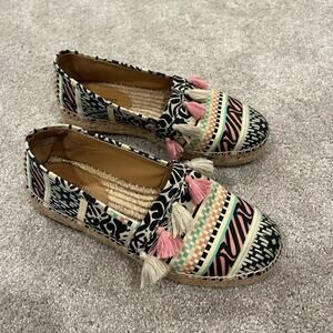 Crown Vintage Kalani Tassled Platform Espadrille Slip on Shoe Womens 6.5 M‎